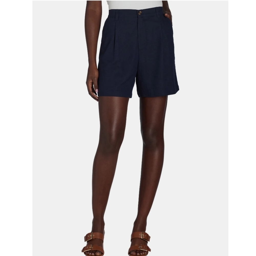 NWT Time and True Linen Blend Shorts, XL (16-18), Dark Navy Blue - Picture 6 of 7